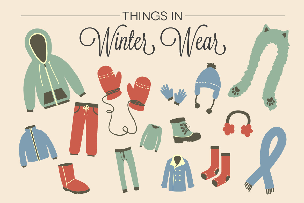 Things in Winter Wear - 15 Vectors, an Illustration by Little Pixel Shop (Photo 2 of 4)