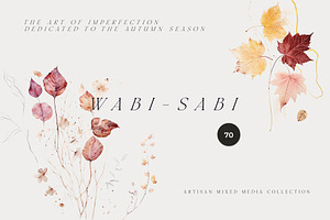 WABI-SABI Autumn Watercolor Leaves