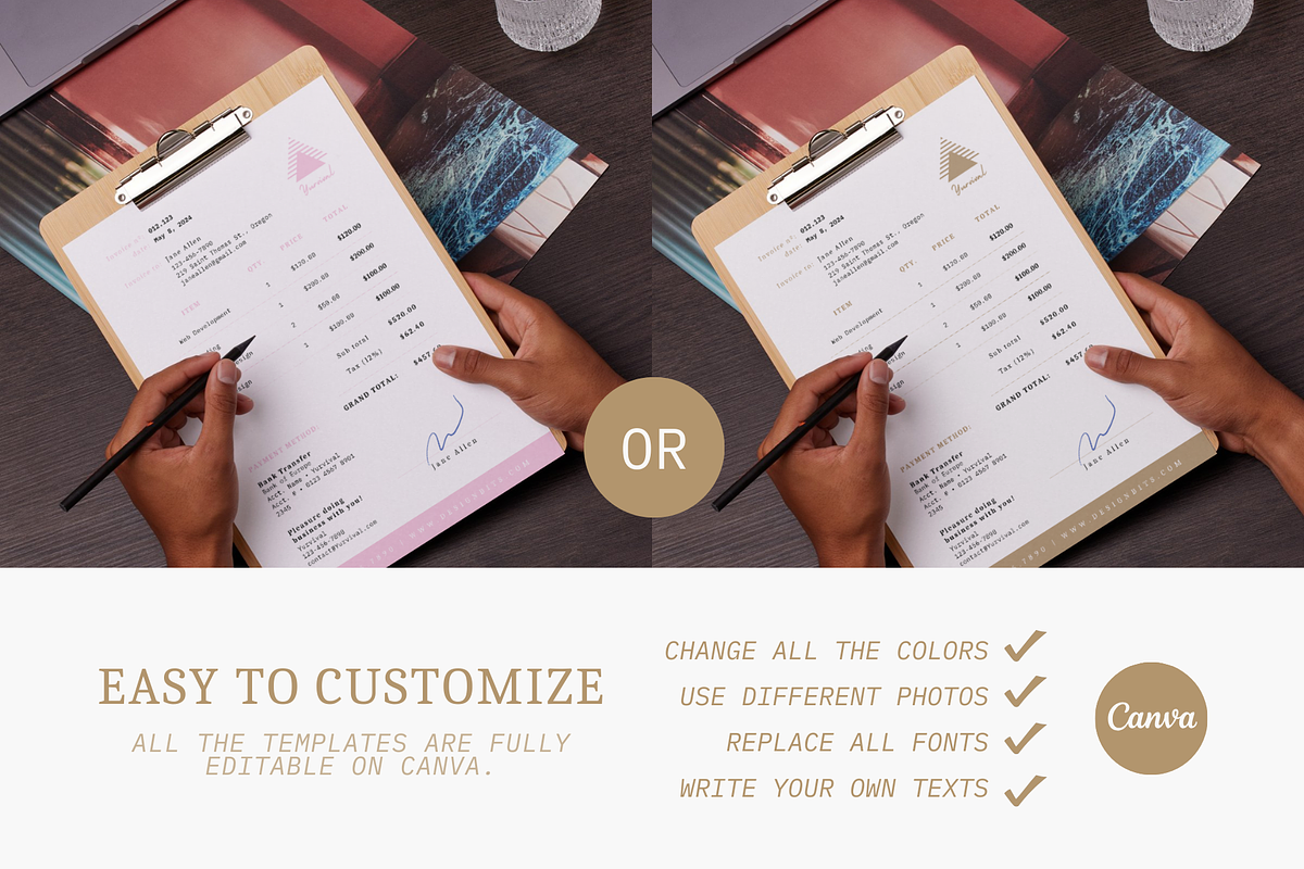 INVOICE CANVA TEMPLATE, a Print Template by The Little Lily Studio (Photo 5 of 5)