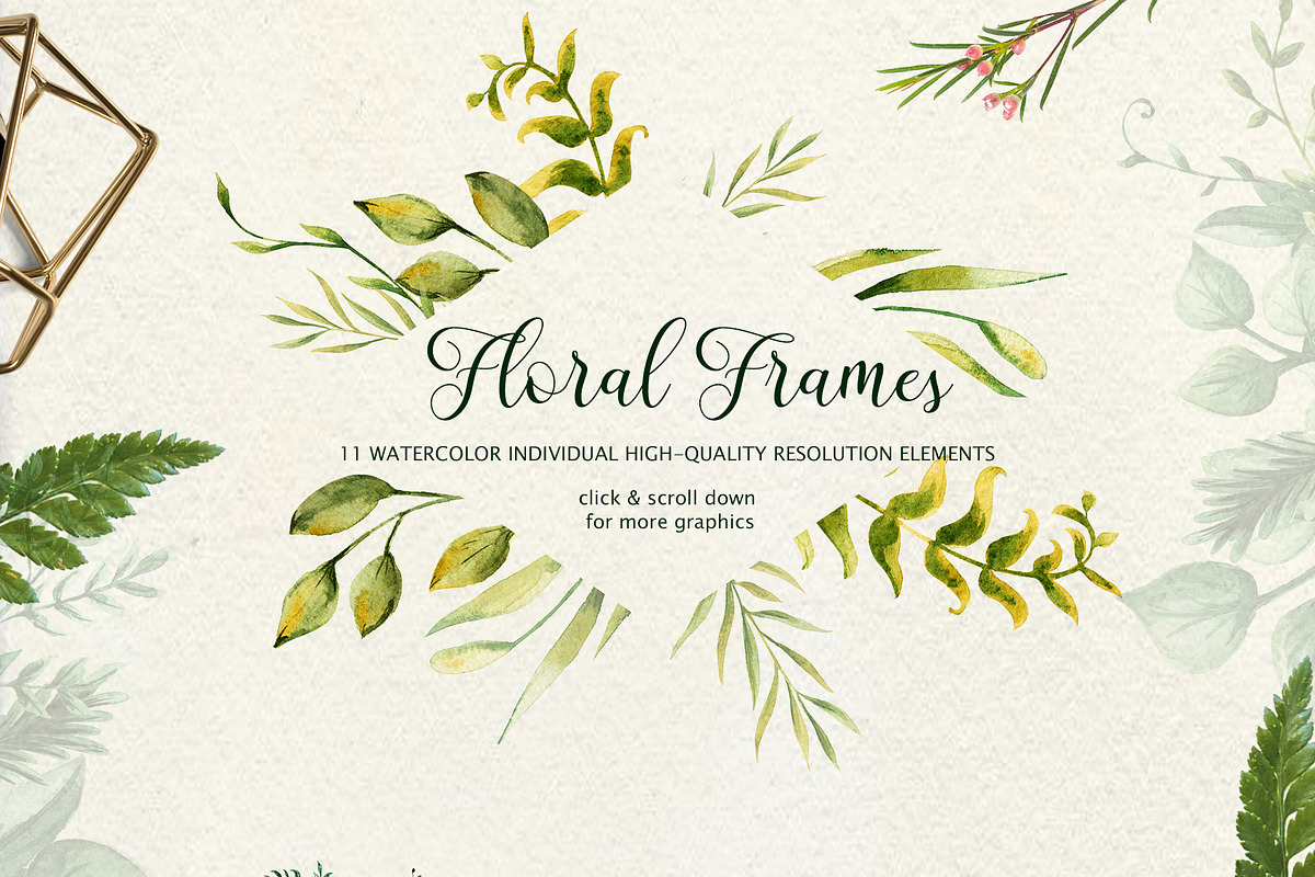 Herbaceous Greens-watercolor set, a Decorative Illustration by Astarte_design (Photo 4 of 13)