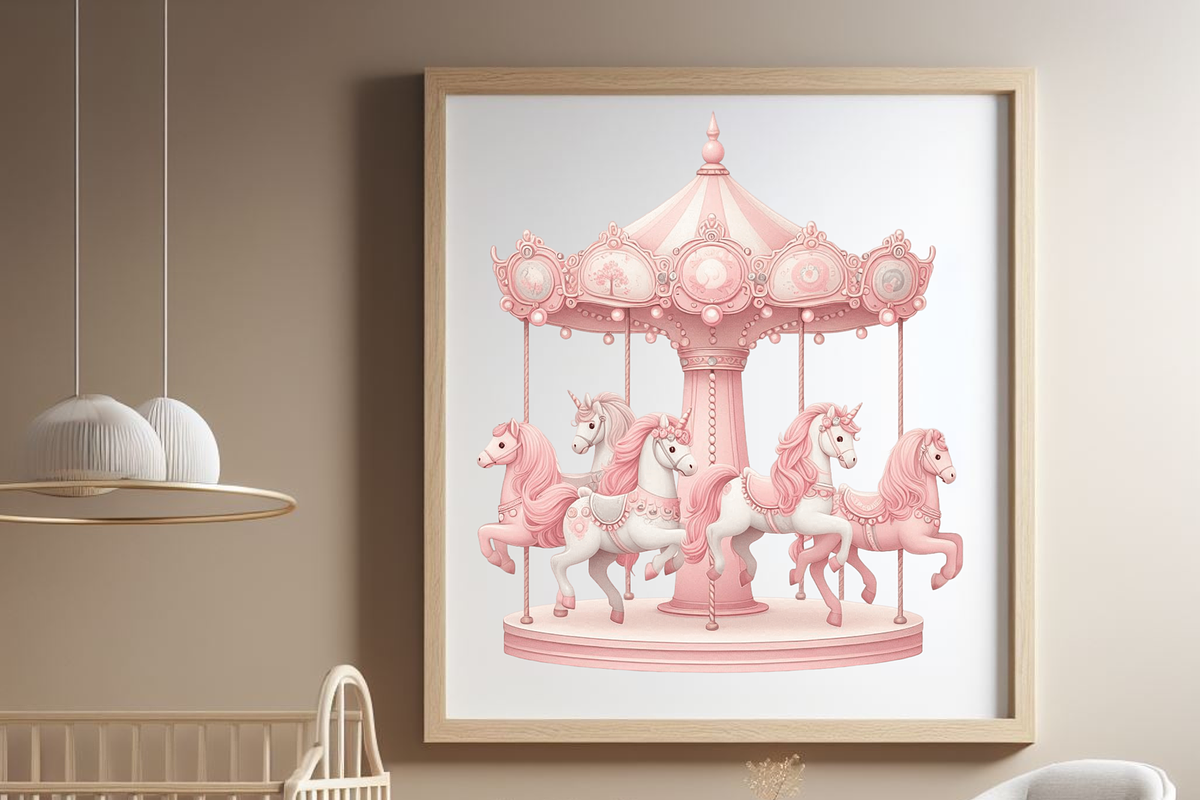 Pink Pony and Carousel Horse PNG, a Decorative Illustration by VM PARTYS  BY TAIRUMA (Photo 5 of 10)