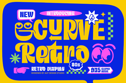 Curve Retro Typeface, a Sans Serif Font by alit design