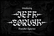 Jeff Zorvyk | Blackletter Typeface, a Blackletter Font by Denustudios (Thumbnail 1 of 12)