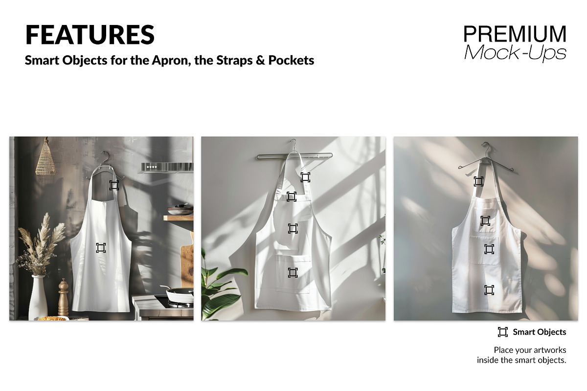 3 Types of Kitchen Apron Mockups, an Apparel Mockup by mock-ups (Photo 12 of 12)