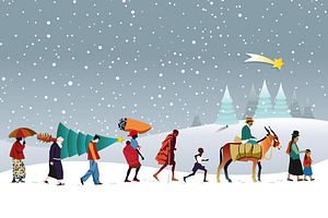 Multi-ethnic People Christmas