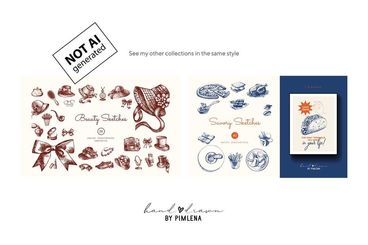 Coquette Bow Sketches, a Decorative Illustration by Elena Pimonova (Photo 10 of 10)