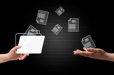 Concept of document flow in the company, transition to paperless, a Business Photo by ndanko