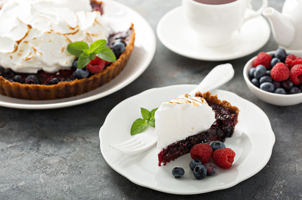 Berry tart with meringue stock photo containing berry and tart, a Food & Drink Photo by farwasser