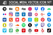 41 Icons Social Media Vector pack, an Icon by FourLeafLover (Thumbnail 2 of 6)