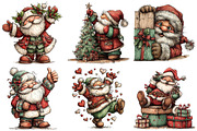 Whimsical Santa Claus Clipart, an Illustration by Craft Nest (Thumbnail 3 of 9)