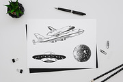 Space sketches and posters set, a Technology Illustration by Akimo Mia (Thumbnail 2 of 11)