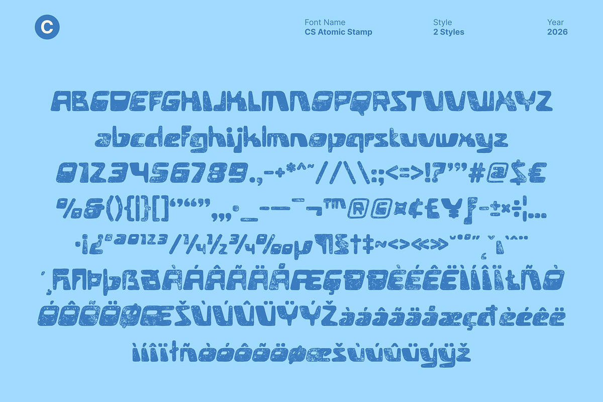 CS Atomic Stamp, a Sans Serif Font by Craft Supply Co. (Photo 8 of 8)