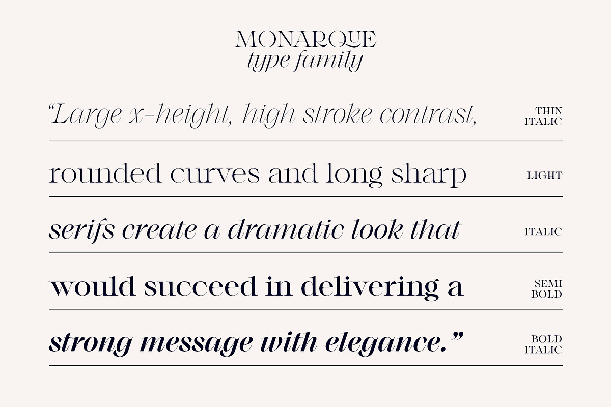 Monarque - Classy Serif Type Family, a Serif Font by The Paper Town (Photo 10 of 15)