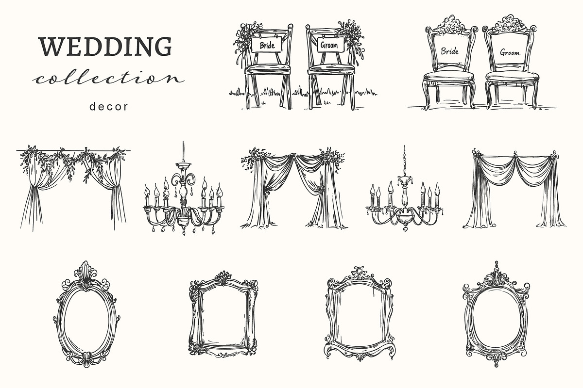 Elegant Wedding Illustration Bundle, an Object Illustration by NatalieArtShop (Photo 8 of 13)