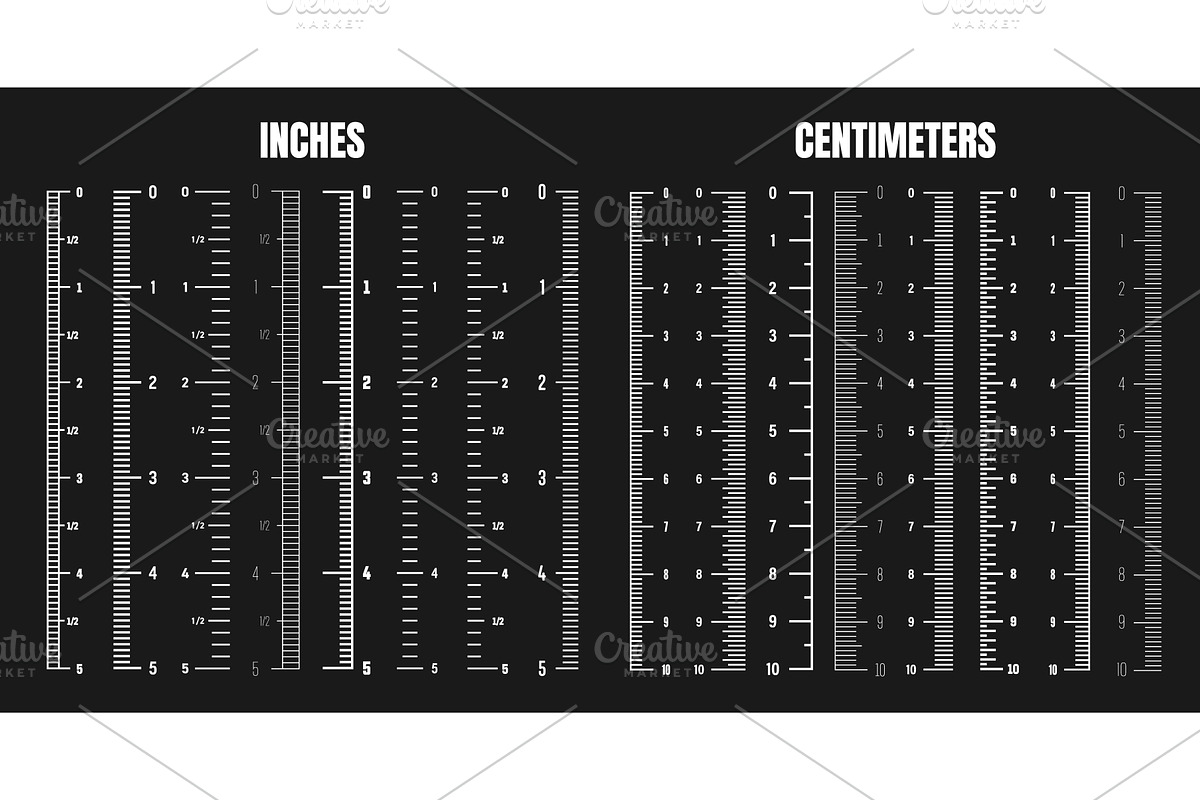 Vertical centimeter and inch scale, an Object Illustration by 32pixels