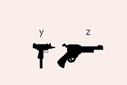 Weapons Silhouettes Dingbats Font, a Symbol Font by Minimalartstudio (Thumbnail 8 of 11)