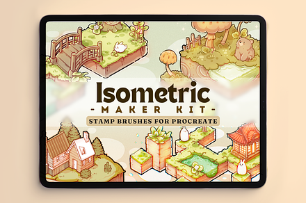 290+ Isometric Maker Stamp Brushes, a Brush Add-On by TheDoodleSweets