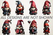 Gothic Valentine Gnome Clipart Set, an Illustration by RobertsArt (Thumbnail 5 of 5)