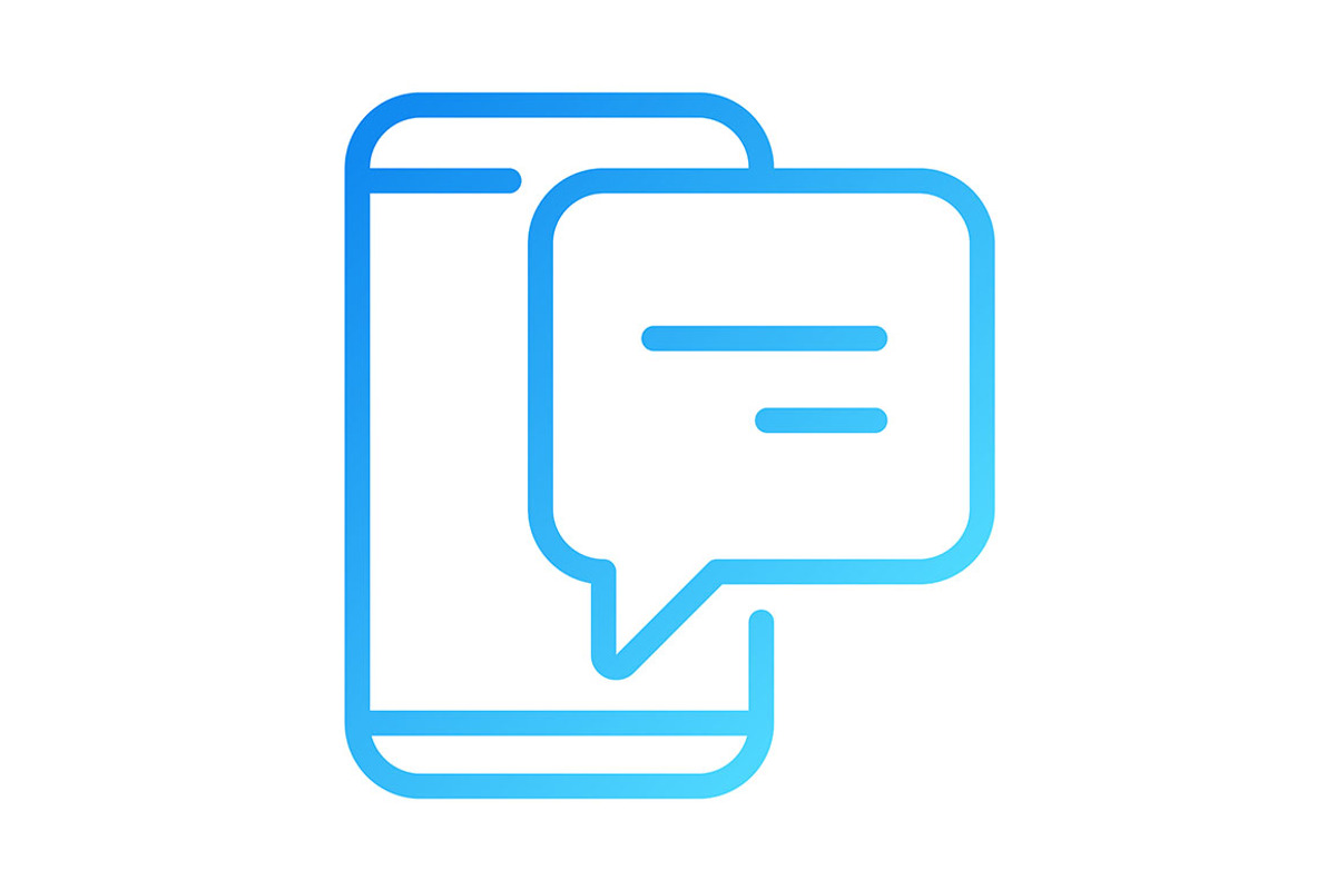 Smartphone with speech bubble, an Outline Icon by IMG Visuals