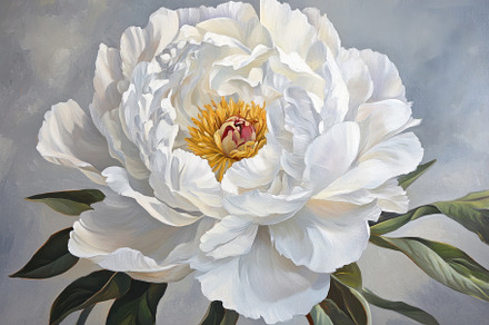 Stunning white peony flower with vib, a Photo by Iftikhar Alam