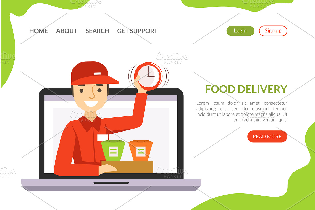 Sushi Delivery Landing Page, a Food Illustration by TopVectors