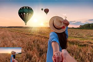 16 Hot Air Balloons Photo Overlays