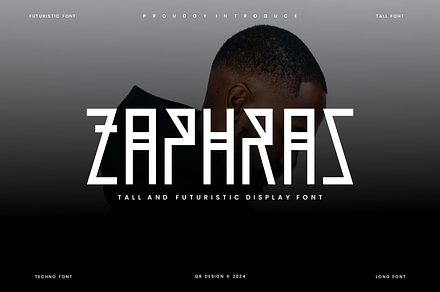 Zaphras - Tall & Futuristic Font, a Sans Serif Font by QR Design Studio