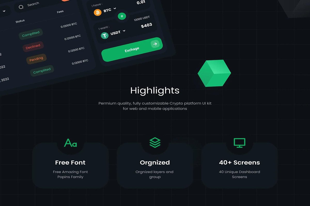 Crypto Whale Crypto NFT Dashboard Ui, an UI Kit Template by Creative Perspective (Photo 4 of 8)