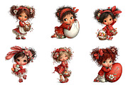 Whimsical Easter Girl Clipart, an Illustration by CreationArt (Thumbnail 2 of 7)