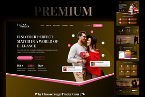 Sugar Finder Dating Landing page, a Landing Page Template by Trushit's Shop