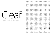 Clear Icons - Thin (500 Icons), an Outline Icon by Radesign (Thumbnail 1 of 3)
