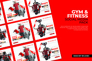 Gym and fitness banner templates, a Social Media Template by Warm Snow (Thumbnail 1 of 3)