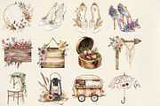 Boho Wedding Design Elements, an Illustration by Pixels.Craft (Thumbnail 2 of 6)