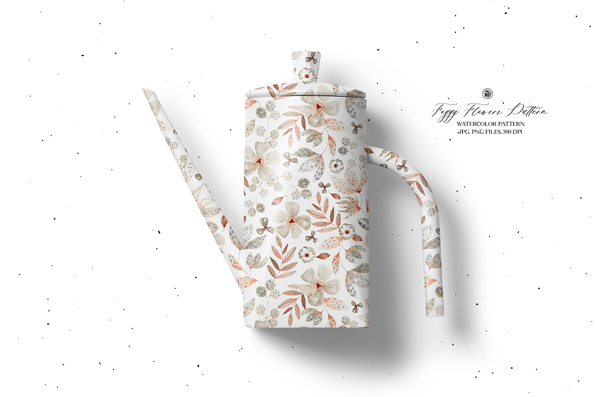 Foggy Flowers Watercolor Pattern, a Pattern Graphic by Webvilla Studio (Photo 3 of 6)