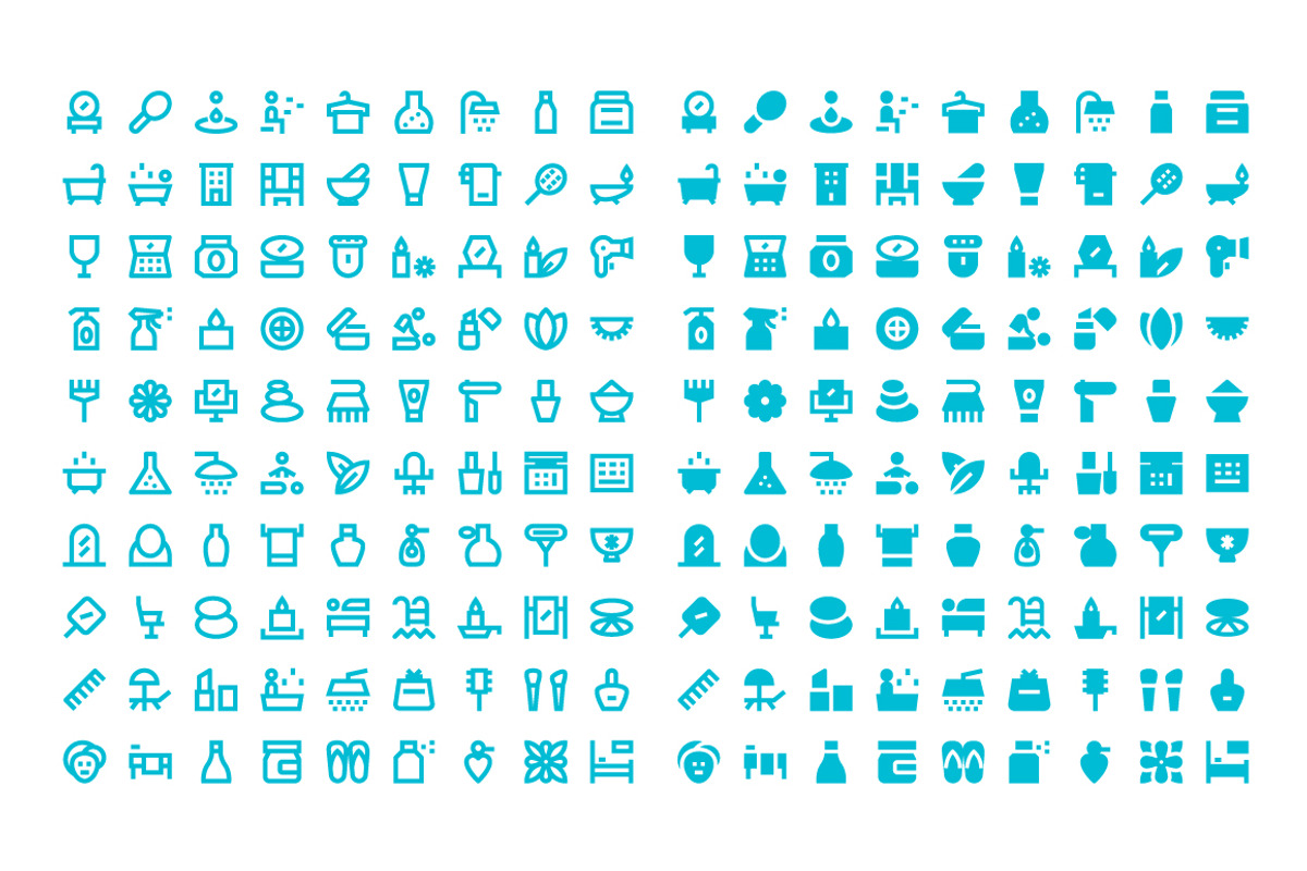 180 Beauty and Spa Material Icons, a Solid Icon by Creative Stall (Photo 2 of 5)