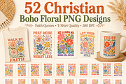 Christian Boho Floral PNG Bundle, a Decorative Illustration by HeavensStar (Thumbnail 1 of 9)