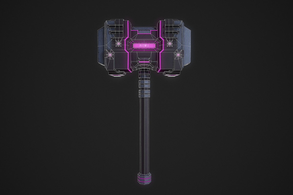 Cyberpunk Hammer, an Object 3D Model by Midgardians (Photo 7 of 10)