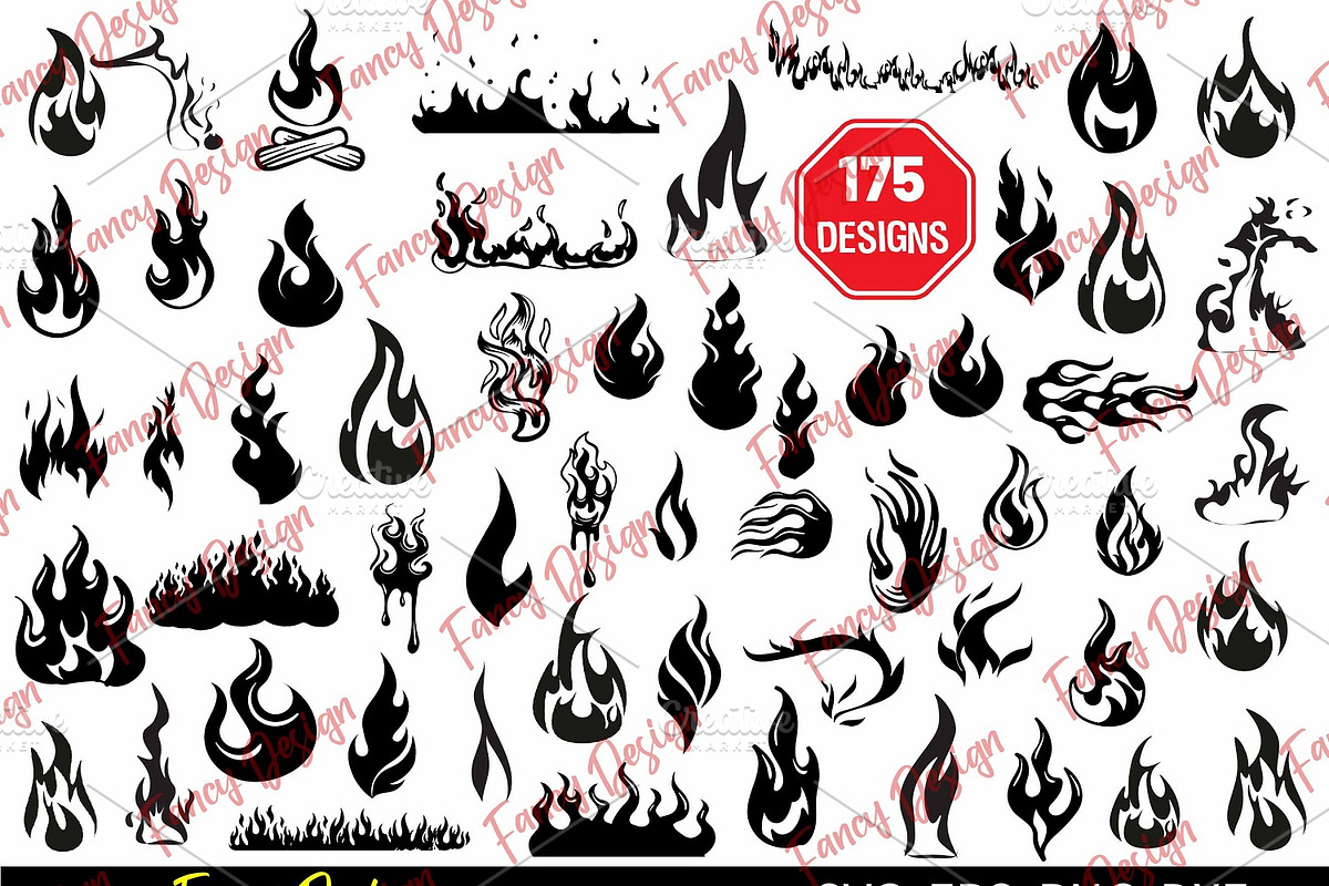 Fire Flames Silhouette Bonfire SVG, a Decorative Illustration by FancyDesignStudio (Photo 2 of 2)