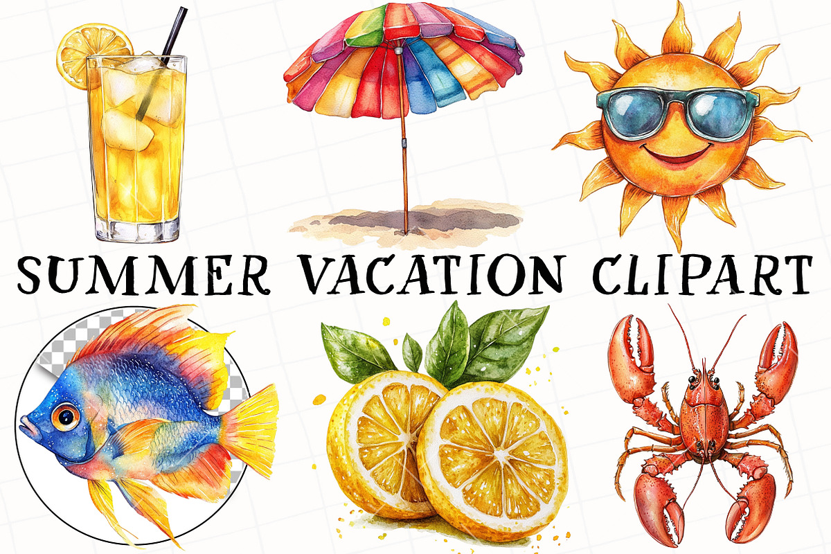 Summer Vacation Clipart, an Illustration by OK Design (Photo 2 of 6)