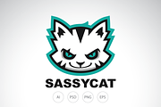 Sassy Cat Logo Template, a Branding & Logo Template by Heavtryq Design (Thumbnail 1 of 4)