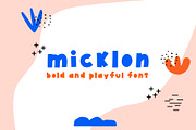 bold and playful kids font MICKLON, a Font by Ashiya Pixel (Thumbnail 1 of 12)