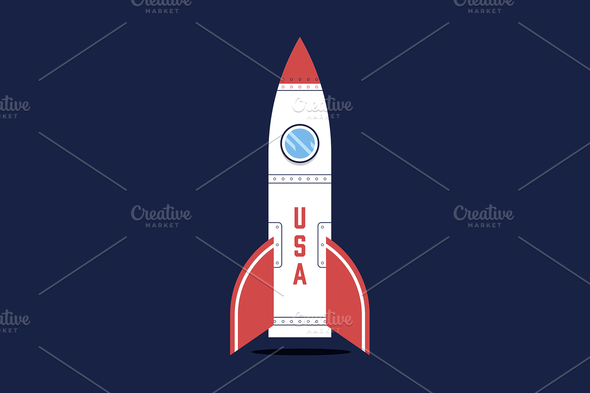 Retro Rocket Ship, an Illustration by Ryder Doty (Photo 1 of 3)