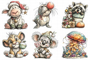 Animals Christmas Clipart Bundle, an Illustration by Daily.Designs (Thumbnail 4 of 5)