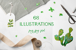 Kids Crayon Succulent Clipart