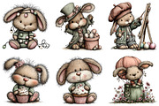 Quirky Easter Bunny Clipart, an Illustration by Dream Creation (Thumbnail 5 of 6)