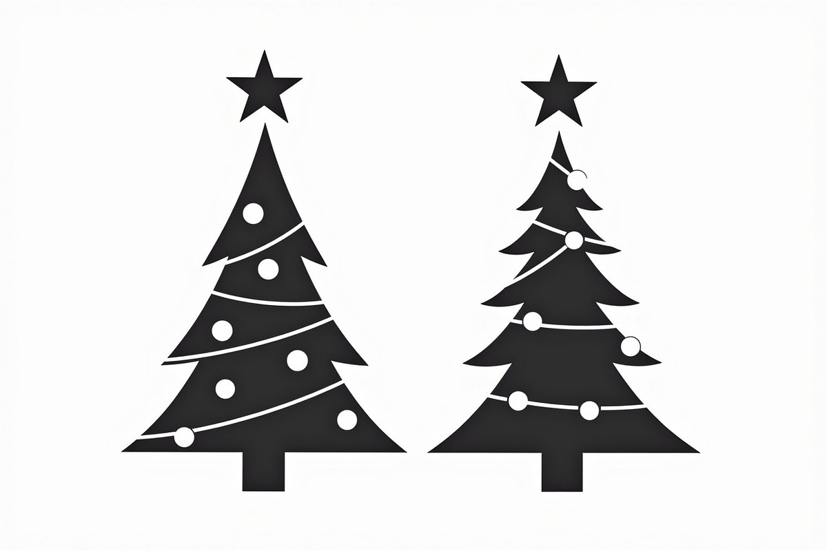 Cozy Holiday Tree Silhouette Designs, an Illustration by Gaye Art (Photo 5 of 21)