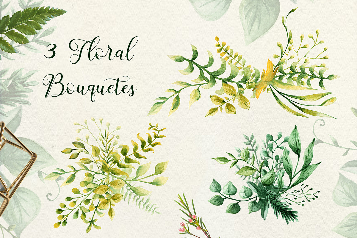 Herbaceous Greens-watercolor set, a Decorative Illustration by Astarte_design (Photo 6 of 13)