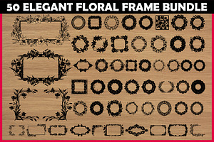 50 Elegant Floral Frame Bundle