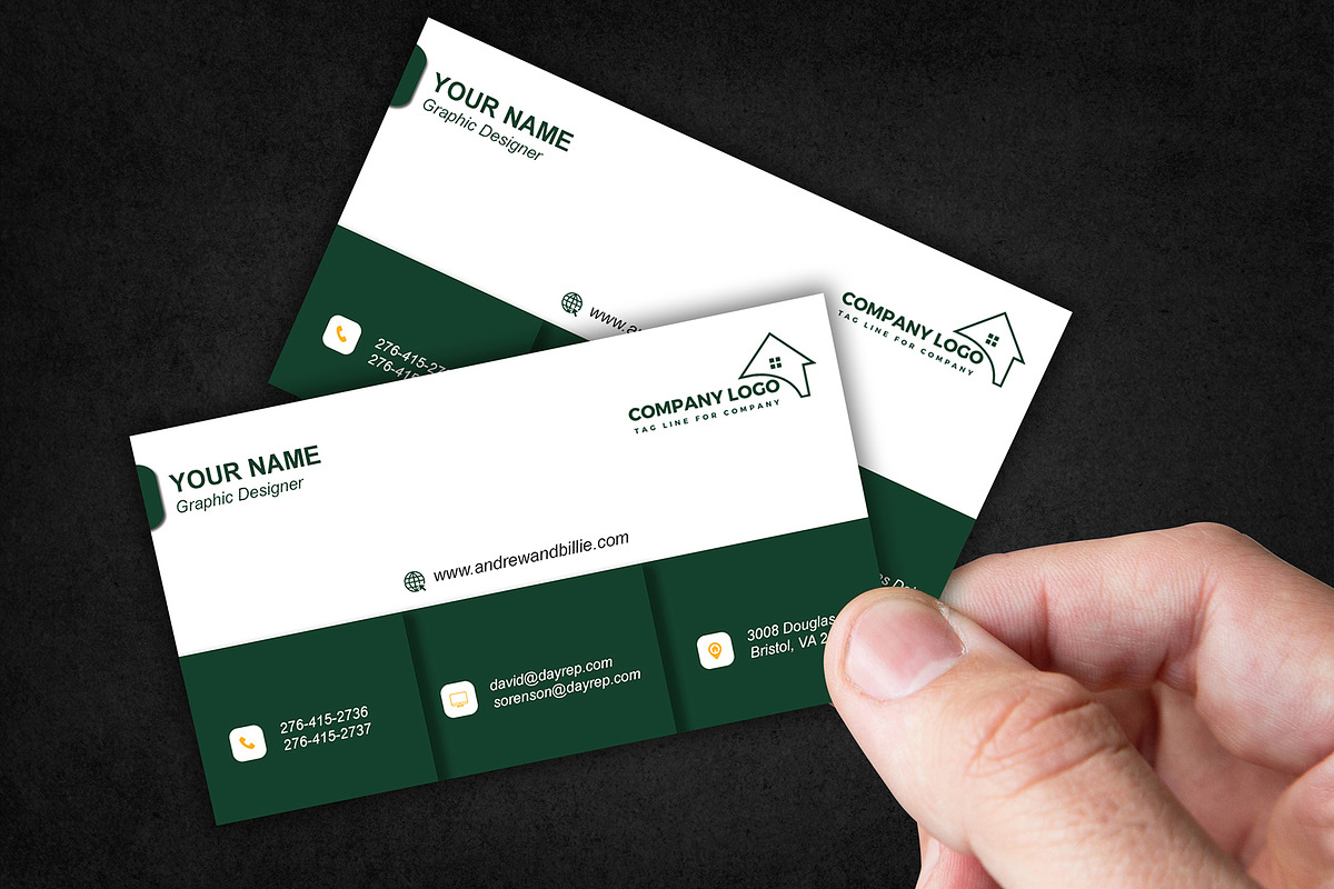 Minimal Estate Broker Card PSD preview 4