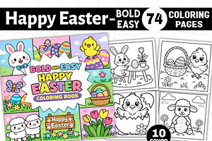 Bold & Easy Happy Easter, a Seasonal Illustration by Ink Gallery